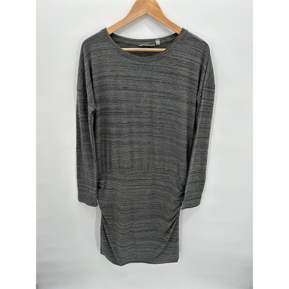 ATHLETA Grey Heathered Crewneck Rouched Dress // S - Picture 3 of 10